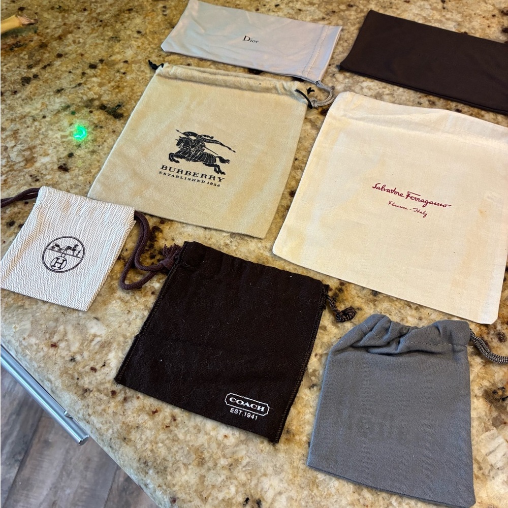Multiple wallet and sunglass dust bags  for Hermes, Burberry, McQueen, Ferragamo